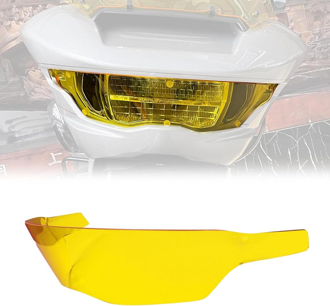 Motorcycle Accessories Headlight Guard Front Headlamp Protection Cover for CVO Road Glide FLTRXSE 2023 2024 Road Glide ST 2024 Headlight Shield (Yellow)