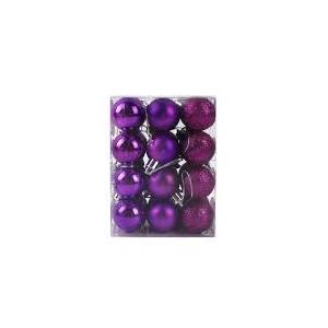 12 Packs Purple Christmas Ornaments 80mm/3.15"