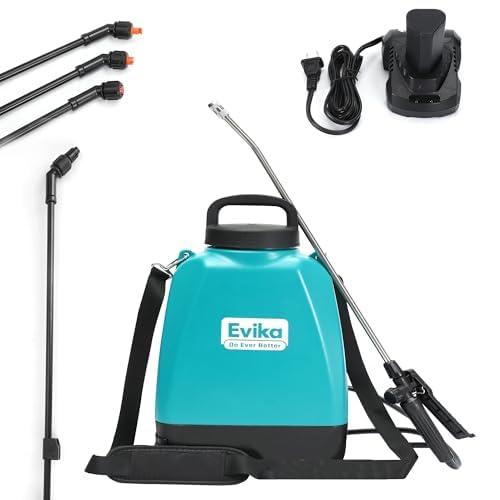1.59Gallon Backpack Electric Sprayer, Pressure Sprayer with 5 Nozzles, Professional Battery Powered Sprayer for Weed, Sterilisation, Garden and Yard, 2 Wands for Pros Removing, Degreasing or Cleaning