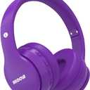 MIDOLA Kids Headphones Bluetooth 5.3 Wireless 60H Play Time Volume Limit 85/110dB Over Ear Foldable Protection Headset/Wired AUX Cord Mic for Child Boy Girl Travel School Phone Pad Tablet Purple