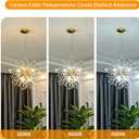 CM MZY Modern Crystal Chandeliers Firework, 8-Light Gold Dandelion Sputnik Ceiling Light Fixtures, Sputnik Chandelier for Bedroom Living Room Dining Room Kitchen Island Hallway