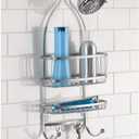 iDesign Metal Extra-Wide Hanging Shower Caddy, The York Collection 10" x 4" x 22", Silver