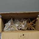 Soulchen 6 Pcs Gold Christmas Bethlehem Star Ornaments - 7.5'' Glitter Moravian Star for Christmas Tree Vintage Ornament for Xmas Tree Garland Holiday Party Decorations