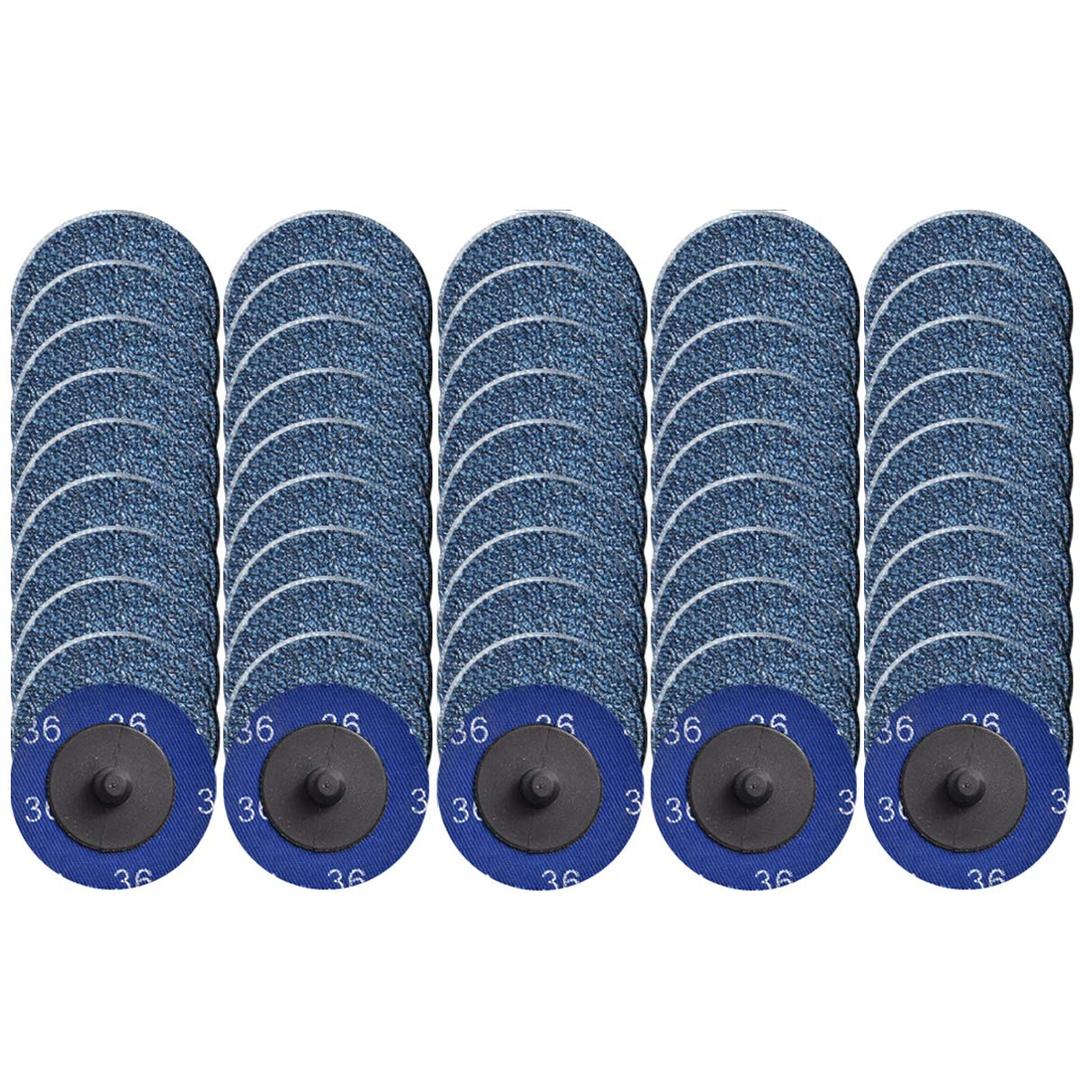Quick Change Grinding Disc, 50 Pcs 2 inch Sanding Discs, Zirconia Coated Roll Lock Disc for Surface Prep (36 Grit)
