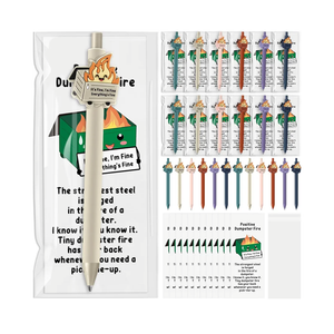 Sets Dumpster Fire Gifts Valentine Office Gift Funny Dumpster Fire Ballpoint Pens and Emotional Support Bookmarks Bulk for Coworker Staff Desk Accessories Employee Team Teachers