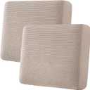 H.VERSAILTEX Super Stretch Individual Seat Sofa Covers Couch Slipcover Sets Thick Jacquard Textured Twill Fabric (2 Piece Large Sofa Cushion Covers, Sand)