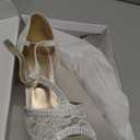 DREAM PAIRS Women's Open Toe Kitten Heel Sandals (7.5, White)