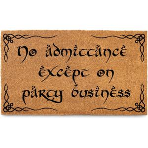 MAINEVENT No Admittance Except On Party Business Door Mat Outdoor 30x17 Inch, Nerd Welcome Mat Outside Entrance for Covered Porch or Patio, LOTR Gift