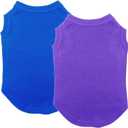 Chol&Vivi Dog Shirt Clothes, 2pcs Shirt for Large Size Dog, Blank Pet Cotton Sleeveless Apparel Soft and Lightweight, Tank Top for All Breeds, Blue and Purple, XXX-Large (XXXL (29" Chest))