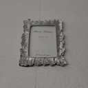 Silver 5x7 Picture Frame, Vintage Silver Palm Leaves Textured Hand-Crafted Resin with Glass Front Elegant Retro Vintage Rustic Design Photo Frame for Wall and Tabletop Display Home Decor