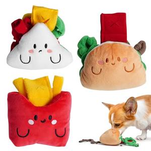 Nocciola Squeaky Hide and Seek Dog Snuffle Food Toys, Interactive Plush Stuffed Pet Supplies for Puppy Small Medium Breeds, Cute Burrow Cognitive Digging Treat Hiding Enrichment Puzzle Toy, 2 Packs