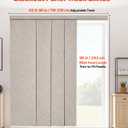 VEVOR Panel Track Blinds, Extendable Track from 45.8 in to 86 in W, Trimmable Panel Curtains Up to 96 in H, Vertical Blackout Panel Blinds for Sliding Doors, Patio Doors, Room Divider, Windows, Brown