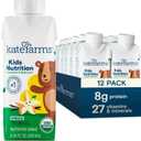KATE FARMS Organic Kids Nutrition Vanilla Shake, 8g Protein, 27 Vitamins and Minerals, Meal Replacement, Gluten Free, Non-GMO, 8.45 oz (12 Pack) (EXP 04/24/27)