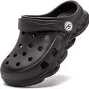 HOBIBEAR Boys and Girls Classic Graphic Garden Clogs Slip on Water Shoes(Toddler/Little Kids/Big Kids) (4.5 Toddler, Black)