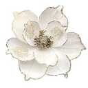 FOERPL 10in White Christmas Flowers 8 Pcs Large Christmas Glitter Magnolia Flowers Christmas Tree Ornaments Giant Artificial Flowers with Stems for Xmas Tree Holiday Decorations