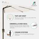 JEAREY 9ft Half Umbrella Outdoor Patio Umbrella Market Umbrellas with Crank, 1/2 Round Wall Umbrella 5 Sturdy Ribs UV Protection for Pool Garden Balcony Deck, Cream White