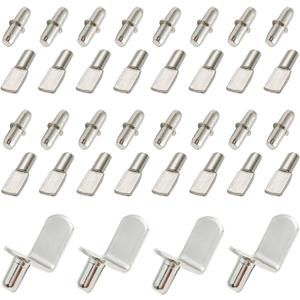 60 Pieces Shelf Bracket Pegs Stainless Steel Shelf Pins Support, Nickel Plated Shelf Pins, 3 Styles