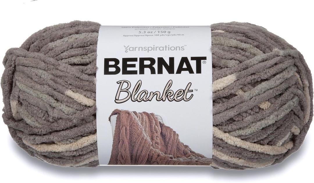 Bernat Blanket Yarn, 5.3 oz, Silver Steel, 1 Ball