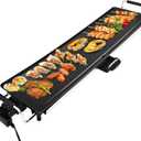 AEWHALE Electric Nonstick Extra Larger Griddle Grill-35" Teppanyaki Grill BBQ with Adjustable Temperature &Insulated Handles for Indoor/Outdoor
