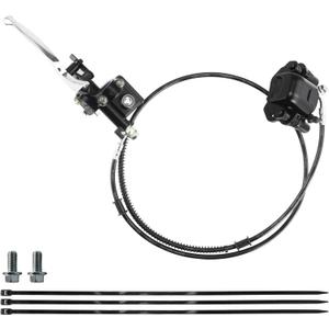 PRO BAT 110cc ATV Quad Hydraulic Brake Kit Brake Master Cylinder Caliper for 50cc 70cc 90cc 110cc 125cc Chinese Quad Buggy ATV Kids Four Wheeler Taotao Coolster (Black& Silver)