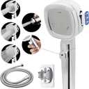 Rv Shower Head with 60" Hose and On Off Switch, 3 Spray Modes High Pressure Water Saving Shower Head with Adhensive Holder for RV, Camper, Travel trailer and Motorhome (Chrome)