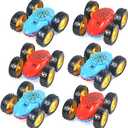 Tuko 6Packs Spider Double Sided Stunt Cars Toys Friction Powered Truck Toy for Kids Boys Girls Gifts 3+ Years Old, M1811