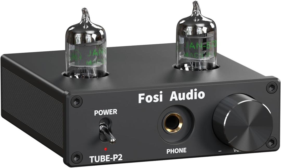 Fosi Audio P2 Headphone Amplifier Vacuum Tube Headphone Amp Mini Hi-Fi Stereo Audio with Low Ground Noise Output Protection