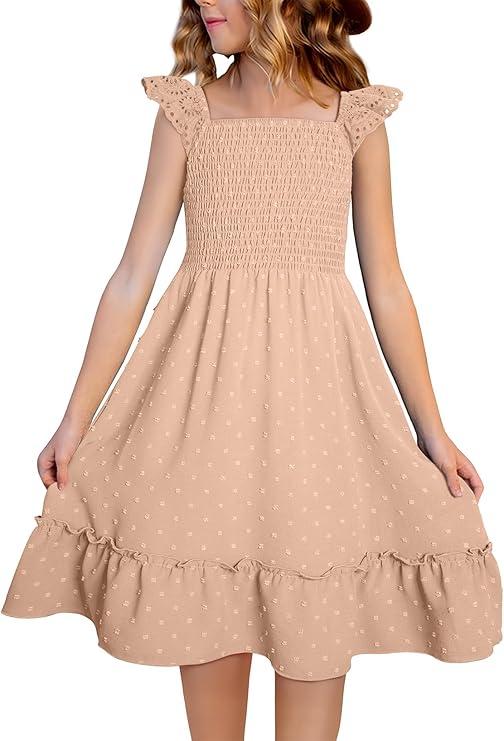 Blibean Girls Short Sleeve Dresses Swiss Dot Dress Size 2-3Y
