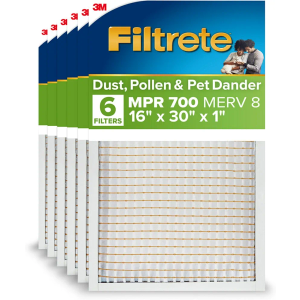 Filtrete 727-6PK-EC Dust Pollen PD Filter 16x30x1, 6 Pack