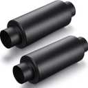 2 Pcs 2.5" Inlet Exhaust Resonator, 2.5" Inlet 2.5" Outlet 11.5" Overall Length Muffler Resonator Stainless Steel, Black