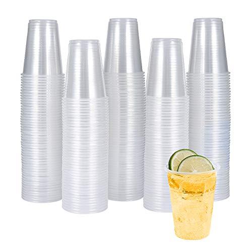 Turbo Bee 7oz Plastic Cups 300 Pack， Disposable Clear Party Cups for Home, School, Office & Events | Small Transparent Tumblers for Drinks, Samples & Commercial Use