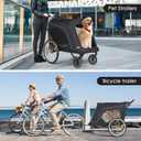 Beberoad Pets R8 Pro Extra Large Foldable Pet Stroller, Dog Stroller & Pet Trailer for Large Dogs Under 100 lbs, Unmovable, Disabled & Pregnant Dogs - Conveniently Carriable by Bike and Car, Black