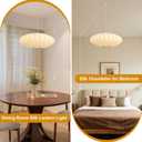 20in Plug in Pendant Light Lantern, White Imitation Silk 3-Light