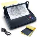Tattoo Transfer Stencil Machine Copier Printer Thermal Tattoo Kit Copier Printer With 20pcs Tattoo Stencil Transfer Paper, Black Not Wireless