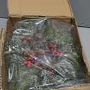 12 Pcs Christmas Candle Rings Wreaths Bulk, Xmas Artificial Candle Rings with Pinecones Red Berries Candle Holder Table Centerpiece Decor for Home Kitchen Cabinet Windows Front Door