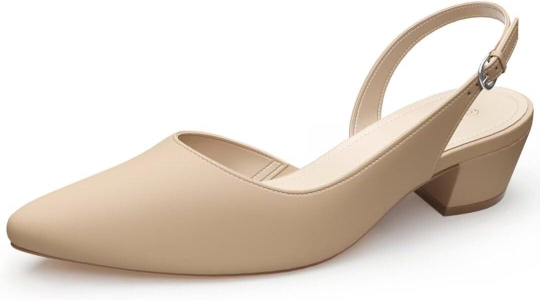 Women's Low Heel Slingback Pumps, Size 7