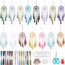 INFUNLY 15PCS DIY Small Dream Catcher Kits for Beginners Handmade Dreamcatcher Kit for Starters DIY Mini Hanging Ornament Making Kit for Bedroom Car Mirror Keychain Bag Bohemian Decoration Craft Gift