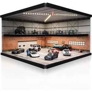 1/64 Diorama 2 Tier Garage Display Case for 1:64 Hot Wheels Diecast Cars