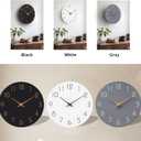 Mosewa Wall Clock 12 Inch Silent Non Ticking Battery Operated Wooden White Modern Office Simple Minimalist Clock Decorative for Kitchen Home Bathroom Living Room