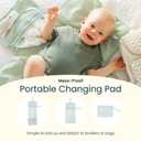 Tiny Twinkle Portable Diaper Changing Pad | Waterproof, Wipeable & Compact Baby Changing Pad for Travel | Smart Wipes Pocket & Organized Storage| Newborn Shower Gift (Sage Checkers)