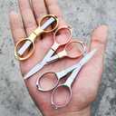 6PCS Folding Scissors, Portable Stainless Steel Travel Scissors, Glasses-Shaped Mini Shear with 3 Colors for Home Office Friends Families (Rose Gold, Gold, Silver)