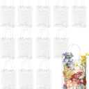 WhizToys 12 PCS Clear Gift Bags with Handles Transparent Party Favour, 9.1x6.7x2.8Inches, Clear Tote Goodie Bag Bulk PVC Plastic Bags with Handles for Father's Day Weddings Birthdays