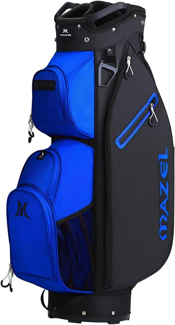 MAZEL Golf Cart Bag with 7-Way Full Length Dividers Top and 9 Pockets,Lightweight Golf Club Bag for Men & Women (Blue Black)