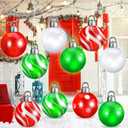 Jetec 8 Pcs 11.81 Inch Light up Inflatable Christmas Balls with Light Outdoor Christmas PVC Inflatable Decorated Ball Large Christmas LED Lighted Balls for Xmas Tree Porch Yard Pool Holiday Ornaments