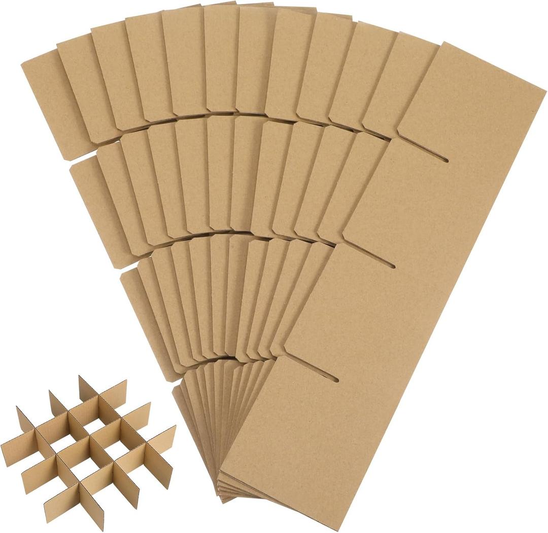 NUOBESTY Cardboard Moving Boxes Dividers 16 Compartments Reusable Box Partition for Glasses Dish Packing Kit 13.18 X 3.14 Inch Protective Organizer for Shipping and Storage
