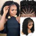 Fancy Hair Cornrow with Curly Hair Wig HD Lace Front Braided Wig with Baby Hair Pre Plucked Glueless Transparent 13x4 Inch Lace Frontal Wig for Black Women