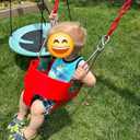 KINSPORY Toddler Swing, 59" Coated Heavy-Duty Iron Chains Baby Swing Outdoor, High Back Full Bucket Infant Swing Seat with Tree Straps for Swing Sets Backyard Outdoor Indoor (Red)