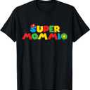 Super Gamer Mom Unleashed Celebrating Motherly Powers T-Shirt (Small, Black)