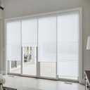 Threehoney 9 Pcs 35 x 110 Inches Temporary Blinds for Indoor Windows No Tools Cut to Size Fabric Paper Pleated Shades Adhesive Privacy Blinds for French Door Sliding Door Light(White)
