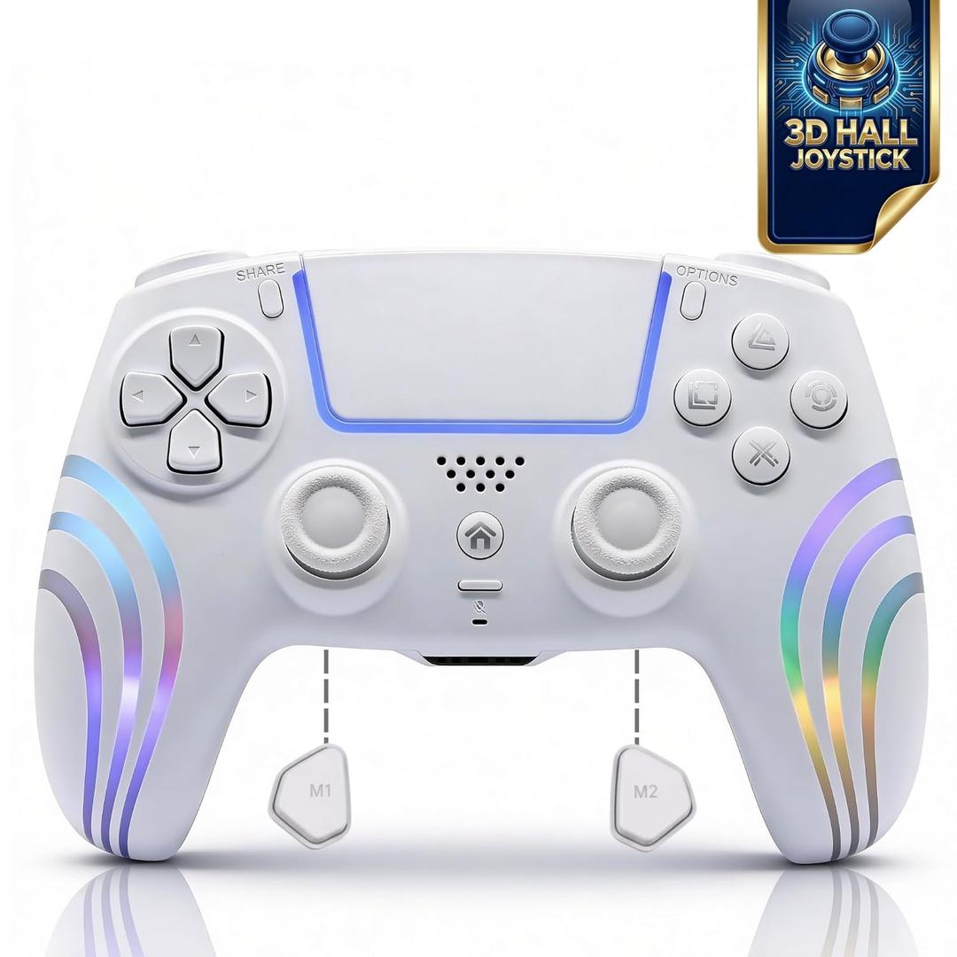 CtrlXs Wireless RGB Controller for PS5, PS5 Slim, PS5 Pro and PC  Hall Effect Anti Drift Joysticks, Fast Response Triggers, Programmable Turbo Buttons, Dual Vibration, 6-Axis Motion Sensor Gamepad